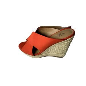 Call It Spring Women's Vegan Peep Toe Casual Platform Sandals Burnt Orange 8
